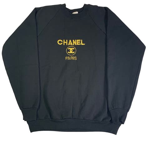 black and gold chanel crewneck